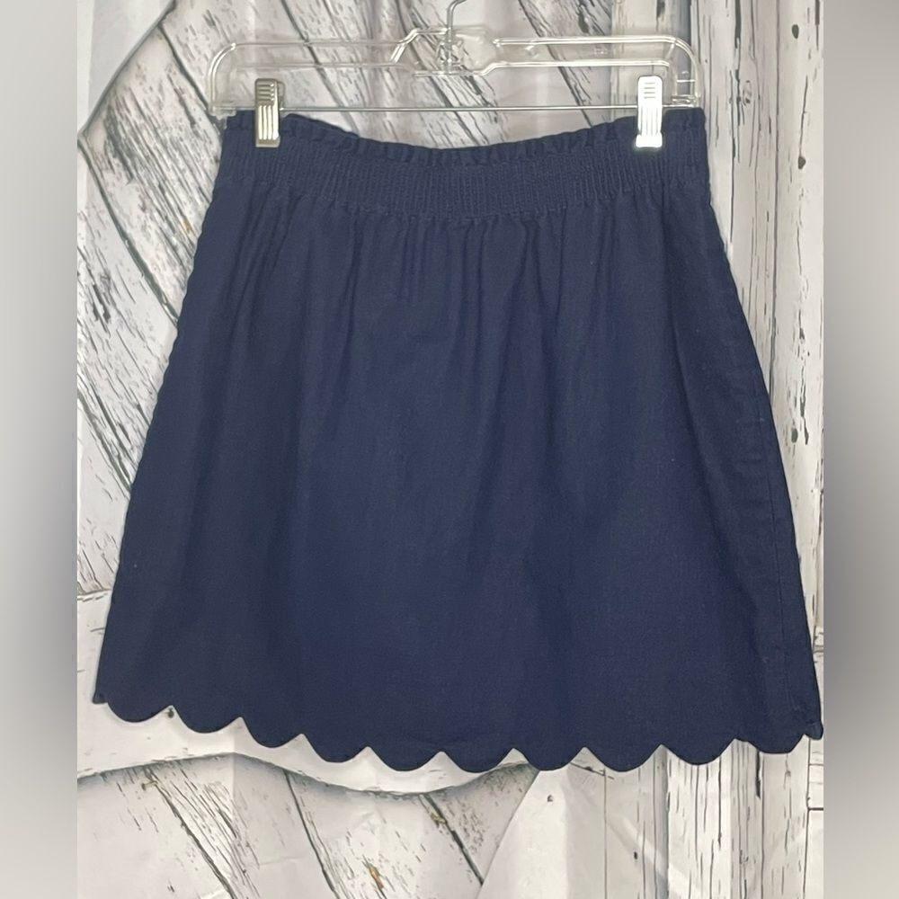 J. CREW elastic waist mini skirt with scalloped hem 10